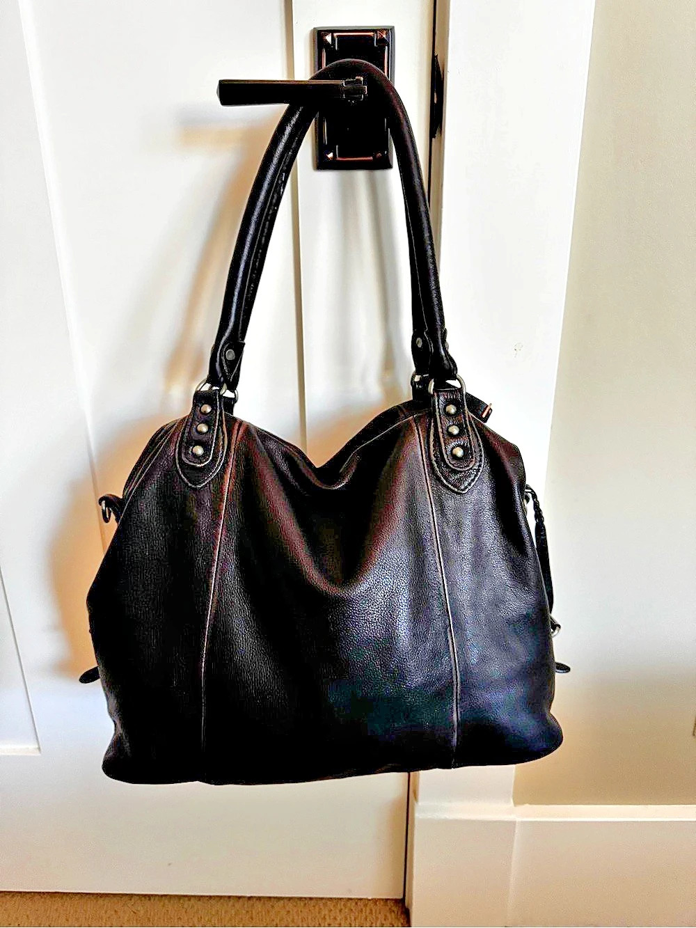 Free People We The Free Asher Tote Black Shoulder Bag - Picture 4 of 7